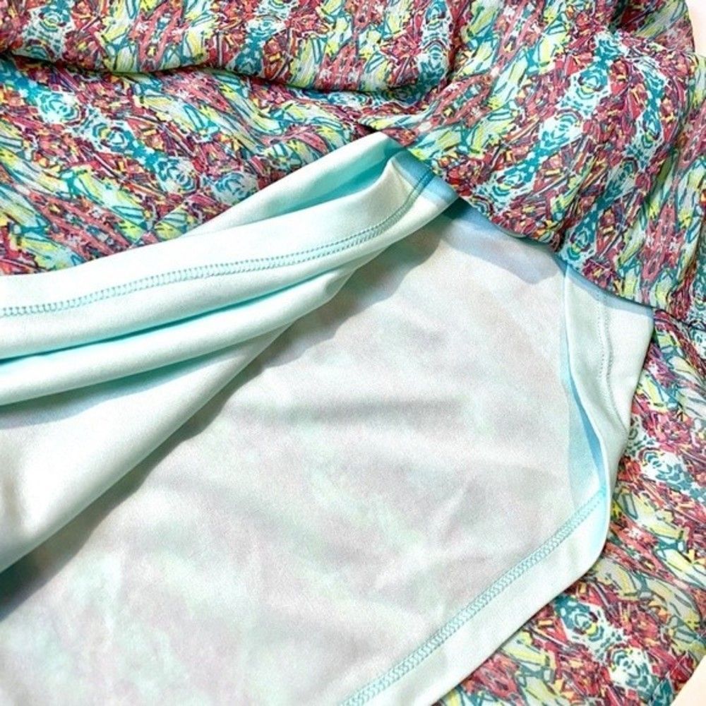 Christine V Printed Mint Green Chiffon Flowy Maxi Dress Tribal Pattern Size M​ - Picture 6 of 11